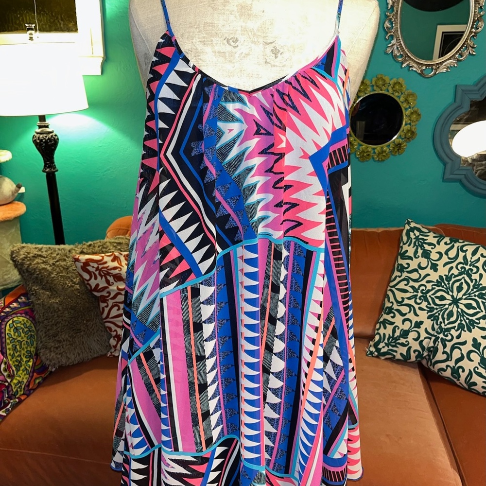 Abstract Neon Express Shift Dress